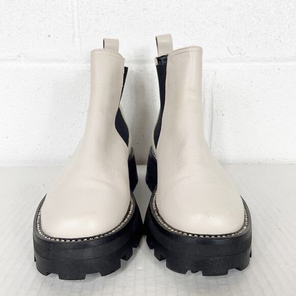 Karl Lagerfeld Lug Sole Boot Mayde White Leather Chunky Sole Size 7‎ - Picture 4 of 10